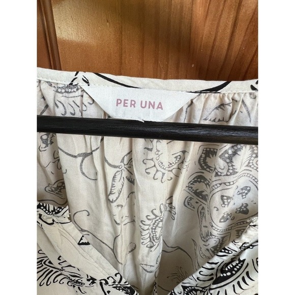 M&S Per Una MIDI Dress Beige Black Tiered Long Sleeve Prairie Cottage US 14 - Picture 3 of 15